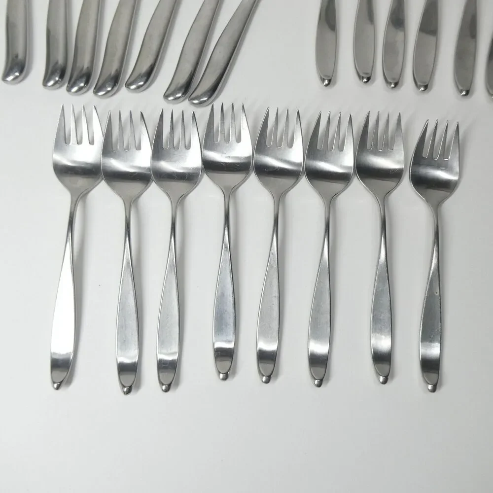 Lauffer Towle Design 2 Stainless Japan 21pc Flatware Lot Forks 18/8 MCM Vintage